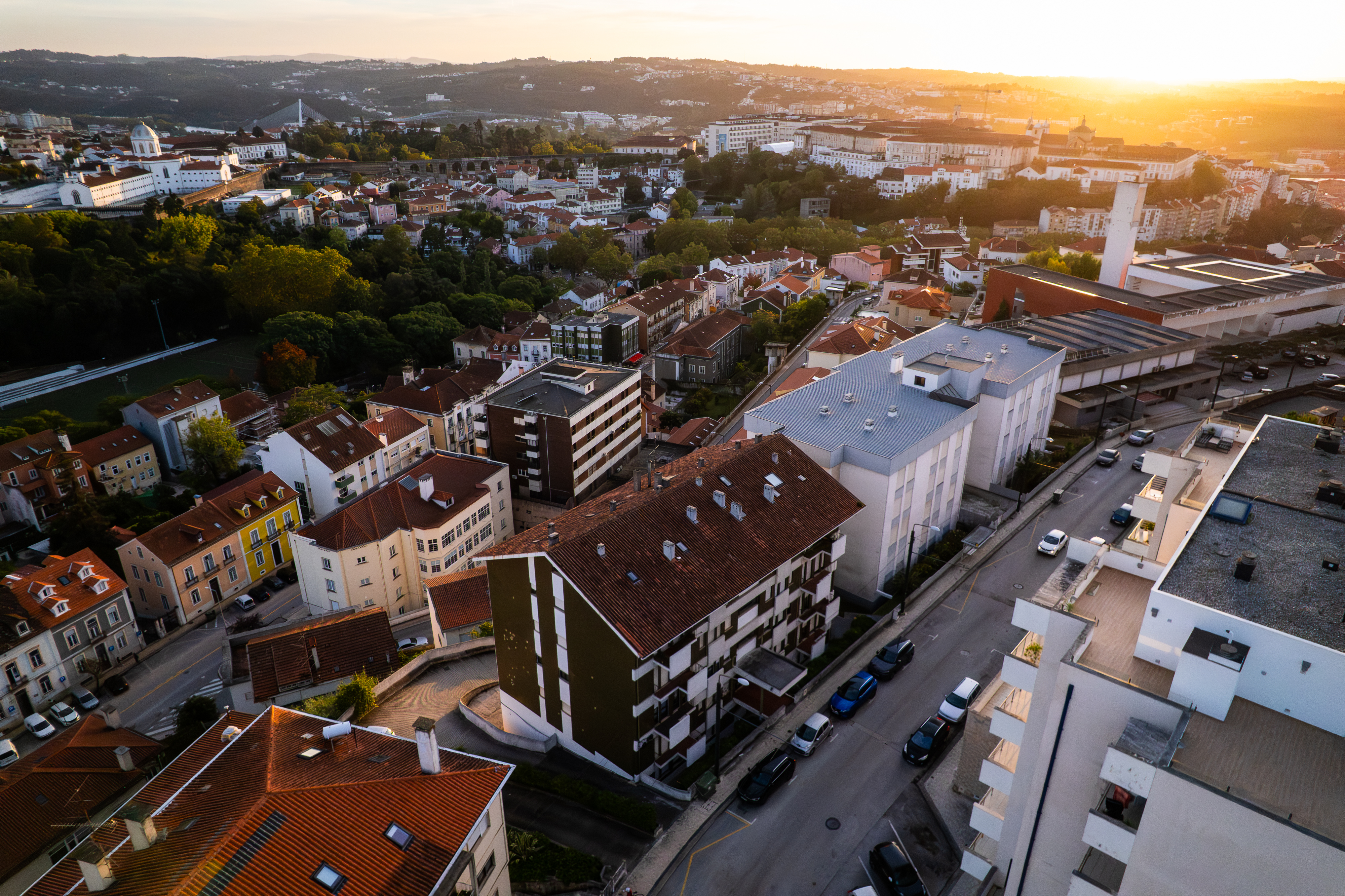 Fotografia aérea com drone de moradia em Coimbra